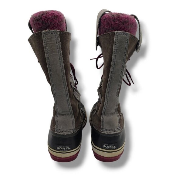 Sorel Joan of Arctic Knit Boot Womens 9.5‎ Grey Waterproof Suede Wool NL2084-051 - Picture 5 of 7